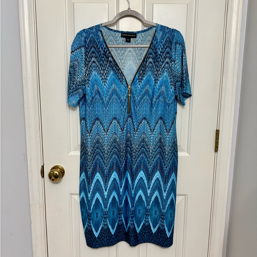 Blue Patterned Women's Dress
